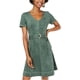 thumbnail image 1 of Rosie Harlow Vestido ajustado y acampanado de ante sintético para mujer, verde, pequeño, 1 of 2