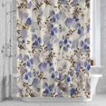 thumbnail image 3 of Purple Flowers Shower Curtain for Bathroom Decor, Spring Watercolor Purple Floral Leaf Linen Texture Waterproof Fabric Shower Curtain, 72"x72" Set with 12 Hooks, 3 of 9