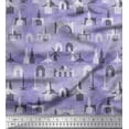 thumbnail image 1 of Soimoi Purple Silk Fabric Text & Monuments Architectural Fabric Prints By Yard 42 Inch Wide, 1 of 3