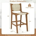 thumbnail image 3 of Coatway 2 PCS Outdoor Counter Height Bar Stool with Wood Frame Back &Footrest for Balcony, 3 of 9