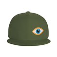 thumbnail image 2 of DouZhe Flat Brim Cap Snapback Hat, Blue Eye Icon Prints Adjustable Green Adult Baseball Cap, 2 of 7