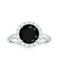 thumbnail image 4 of 925 Sterling Silver Round 2 Ctw Black Spinel Gemstone Women Halo Ring, Engagement Wedding Ring For Her_8, 4 of 5