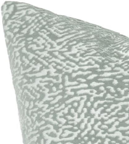 Austin Horn Classics Floral Pattern Cut Velvet Pillow Cover Only Pale Green 20"X20" & 13"X20 Combo