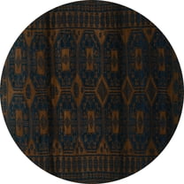 Ahgly Company Indoor Round Persian Turquoise Blue Traditional Area Rugs, 6' Round