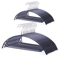 thumbnail image 1 of Nature Smile Perchas antideslizantes para suéteres con revestimiento de PVC, perchas para trajes de vestir, perchas para camisetas de golf sin golpes en los hombros (color negro, paquete de 20), 1 of 5