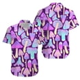 thumbnail image 3 of Camisa hawaiana con estampado 3D de hongos mágicos para hombre, blusa con patrón psicodélico de arcoíris, camisas hawaianas de manga corta con solapa suelta de verano, 3 of 4