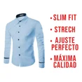 thumbnail image 4 of Camisa Hombre Casual Formal Vestir Slim Fit Strech Rombo Am7, 4 of 7