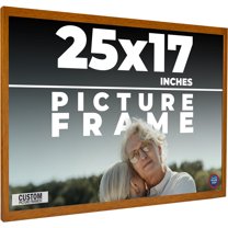 25x17 Honey Brown Real Wood Picture Frame Width 0.75 inches | Interior Frame Depth 0.5 inches |