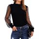 thumbnail image 2 of Blusa de manga larga para mujer camisas de manga larga de malla de lunares fáciles de combinar para casual Fugacal Otros, 2 of 6