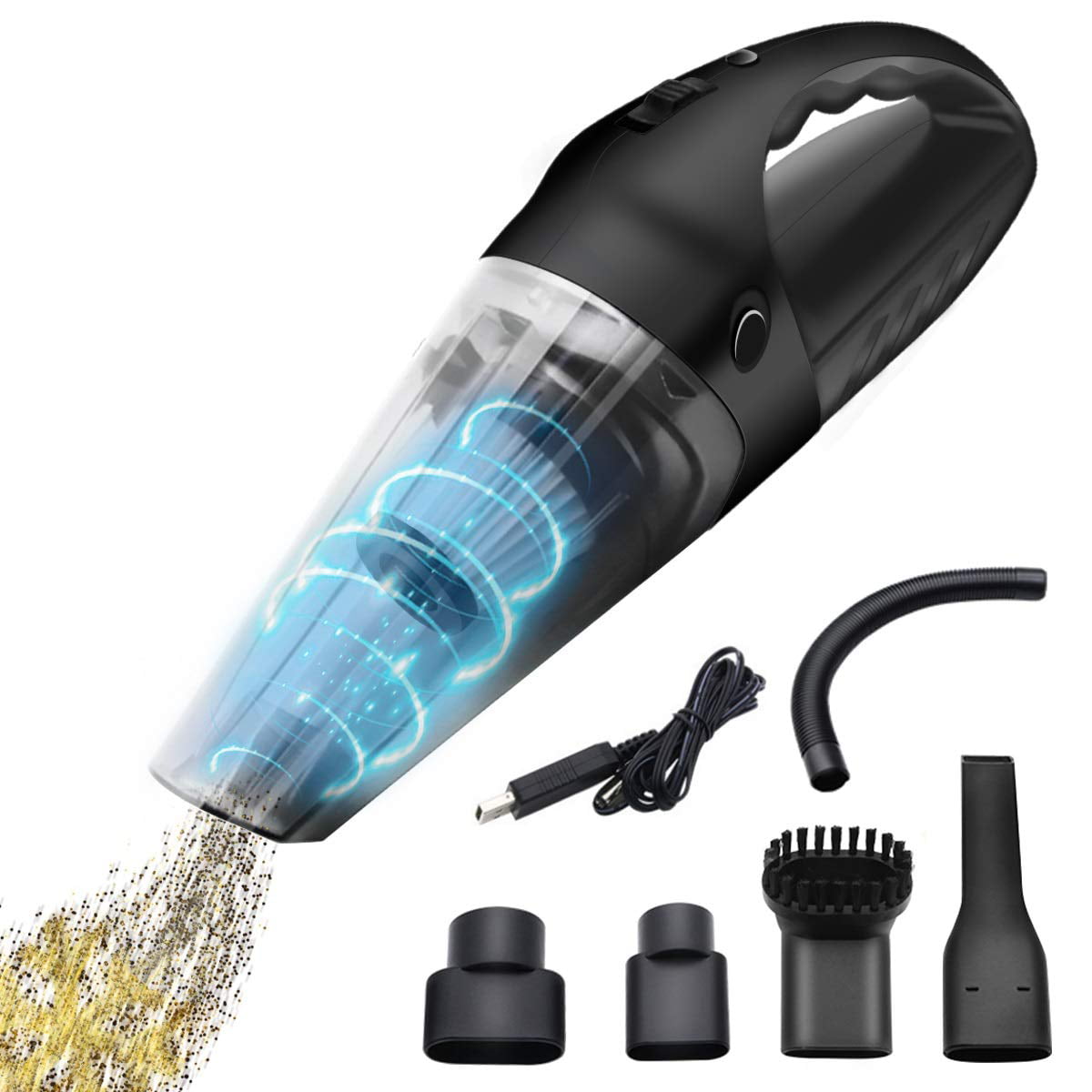 Portable Cordless Car Vacuum Cleaner Rechargeable XTAUTO Lightweight Handheld Vacuum Cleaner for Car/Home/Office Cleaning Wet/Dry Use with 60W High Power 6000Pa Strong Suction Li-ion Battery 