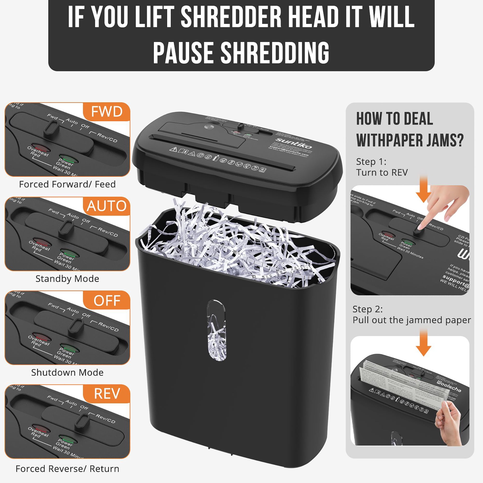 10-Sheet Home Office Paper Shredder, Strip Cut, CD/Credit Card, Jam-Proof, P-2 Security, ETL Certified