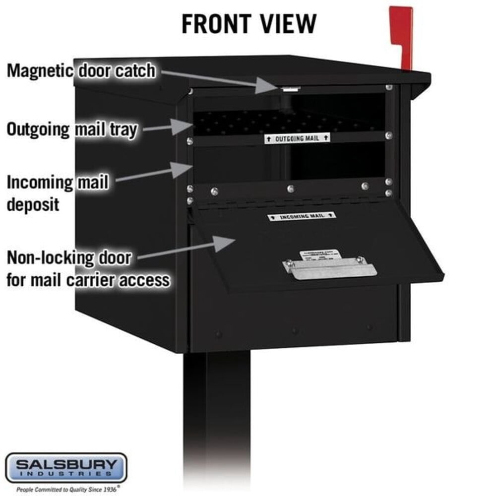SALSBURY INDTRIES 4325BLK Roadside Mailbox,Black