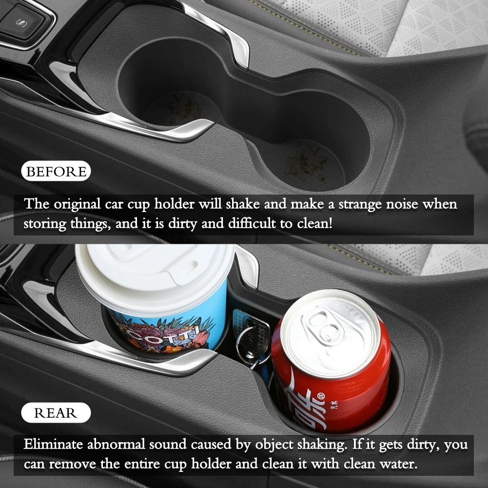 For Chevy For Chevrolet Bolt EUV/EV 22-24 Water Cup Holder Storage Box TPE Shock-Absorbing Central Armrest Cup Tray Tidying
