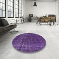 thumbnail image 4 of Ahgly Company Machine Washable Indoor Rectangle Industrial Modern Purple Flower Purple Area Rugs, 3' x 5', 4 of 7