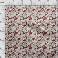 thumbnail image 3 of oneOone Cotton Silk Red Fabric Floral & Leaves Sewing Fabric By The Yard Printed Diy Clothing Sewing Supplies 42 Inch Wide, 3 of 6