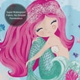 thumbnail image 6 of Mermaid Scales Shower Curtain Tail Fish Girls Kids Cartoon Ocean Blue Heart Colorful Purple Hair Seaweed Bath Decor 72x72 Inch, 6 of 7