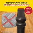 thumbnail image 2 of Ruby Sliders Midnight Black As Seen On TV - Premium Chair Covers Protect Hardwood & Tile Floors from Scratching - Fits Most Furniture Leg Sizes & Shapes - Chairs Slide Noiselessly - 8 Pack, 2 of 7
