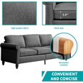 thumbnail image 3 of BALUS Living Room Sofa Set, Linen Fabric Sectional Sofa and Loveseat Sets, Free Combination Couch Perfect for Small Spaces, Dark Grey, 3 of 8