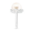 thumbnail image 3 of ANGARA Freshwater Cultured Pearl Overlapping Halo Ring in 14K White Gold for Women | June Birthstone, Birthday, Anniversary, Jewelry Gift for Women | Pearl Ring, 3 of 9