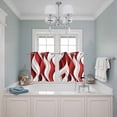 thumbnail image 3 of Red White Moire Kitchen Curtains Small Short 39 Inch Length, Modern Abstract Art Grommet Top Bedroom Living Room Curtains, Light Filtering Cafe Curtain Drapes 2 Panels Set 55''x39'', 3 of 9