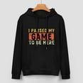 thumbnail image 2 of I Paused My Game To Be Here Funny Gaming Hoodies for Men Women, Graphic Pullover Hoodie Sweatshirt with Long Sleeves, Sizes S-5XL, Black, 2 of 5