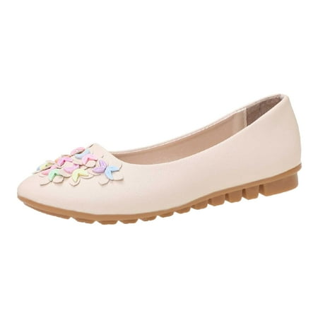 

XINSHIDE Shoes Fashion Spring And Summer Women Casual Shoes Low Heel Soft Sole Comfortable Flower Flat Lightweight Leisure Shoes