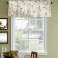 thumbnail image 4 of 2 Pack Valances for Windows, Pink Purple Flower Window Valances for Living Room/Bedroom/Bathroom, Spring Vintage Country Floral Leaf Plant Light Filtering Kitchen Curtain Valance 42"W x12" L, 4 of 9