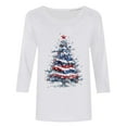 thumbnail image 5 of HOMBOM Womens Graphic Tops White Crewneck Loose 3/4 Sleeve Christmas Snowflakes Shirts for Women Xmas, 5 of 5