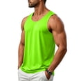 thumbnail image 5 of UPF 50+ Tank Top Men Gym Workout Sleeveless Muscle Shirts Summer Sun Protection Moisture Wicking Shirts Green M, 5 of 9