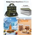thumbnail image 5 of Holuxer Tactical Lunch Box & Lunch Bag for Men - Large Double Deck Insulated Adult Lunchbox for Work - Soft Expandable Lunch Cooler Bag for Beach Picnic Camping Outdoor Travel (Green,16L), 5 of 6