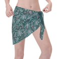 thumbnail image 2 of Wukai Vintage Floral Women’s Short Sarongs Beach Wrap Bikini Bottom Short Skirt Chiffon Scarf for Swimwear, 2 of 4
