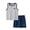 Gray, variant on Bpyeka Boys' Color Trim Mesh Quick Dry Two-Piece Set, Sleeveless Tank Top and Matching Shorts for Training and Casual Activities for Kids 2-11 Years