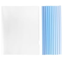 Blue PP File Folders with Sliding Bar for Document Storage 10pcs Transparent Report Covers