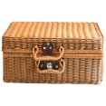 thumbnail image 1 of MOVTOP Valise Rétro Tissée à la Main avec Poignée et Loquet Durables Marron 10x6x5 Pouces, 1 of 8