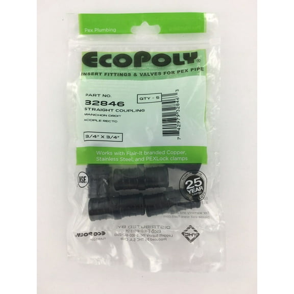 PEX Coupling 3/4" 5-Pack