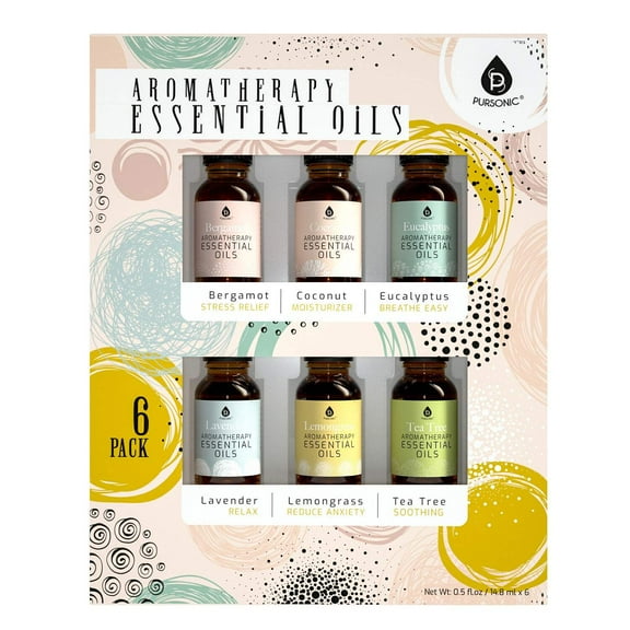 Pursonic 6 Pack Aroma Therapy Essential Oils