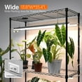 thumbnail image 3 of Plant Shelf with Grow Light with Timer, Tall Plant Stand with Adjustable Rack and Wheels, 6 Pack T5 3FT Full Spectrum Grow Lights for Indoor Plants, Seed Starting, Seed Tray, 35.4"x13.8"x70.8", 3 of 9