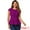 Purple, variant on DARING DIVA Women's Elegant Round Neck Solid Color Cap Sleeve Blouses XS Purple