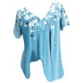 thumbnail image 2 of Black and Friday Discounted Items under $5 GaThRRgYP Womens tops V Neck Short Sleeve,Women Plus Size Short Sleeves V-Neck Print Blouse Pullover Short Sleeve Blouses Blue XL, 2 of 5