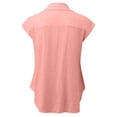 thumbnail image 6 of T Shirts For Women Womens Tops Casual Solid Color Breathable Single Breasted Shirts Short Sleeve Tops, 6 of 7