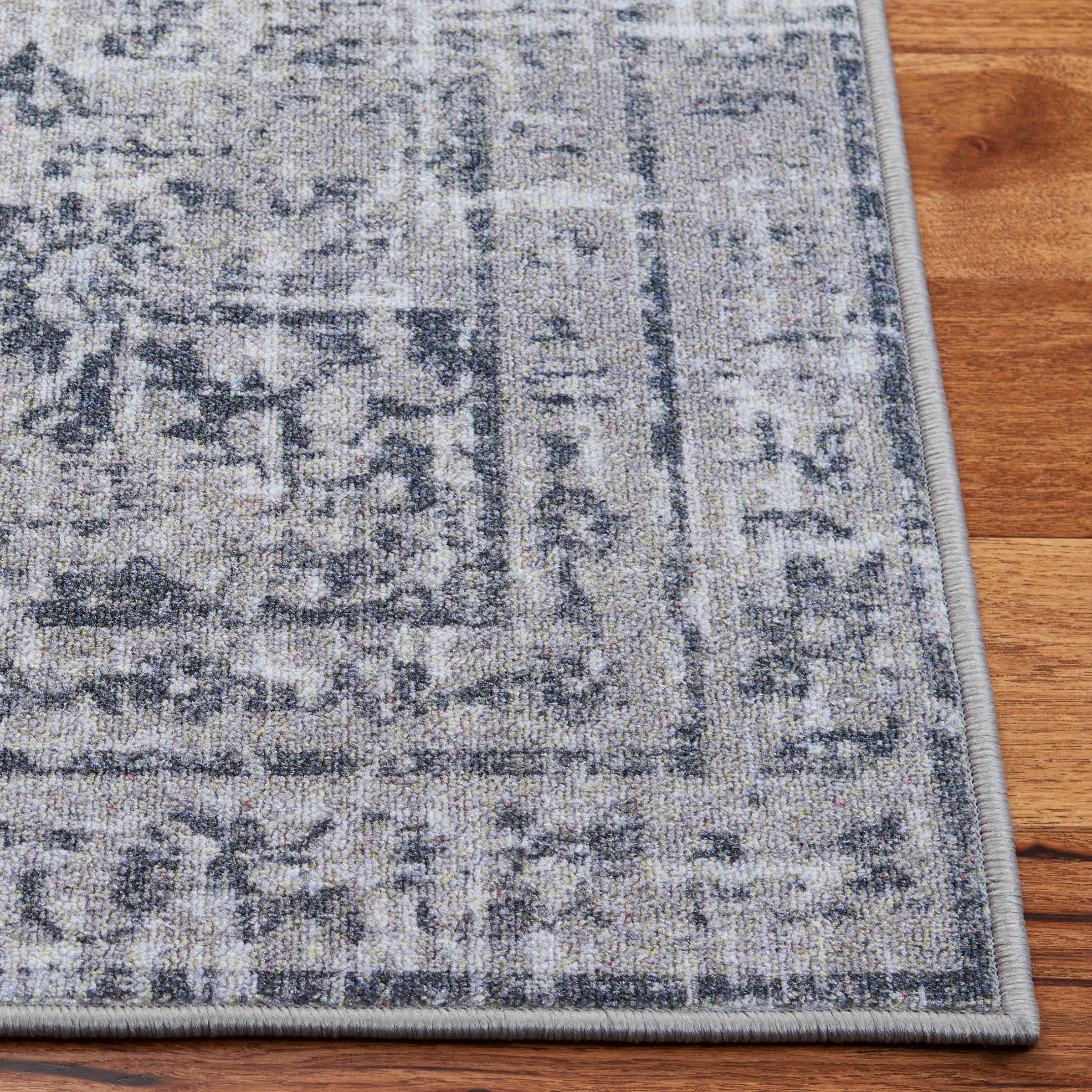 SAFAVIEH Journey Frederick Floral Bordered Area Rug, Light Grey/Dark Grey, 7'9" x 10'