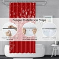 thumbnail image 4 of Christmas Shower Curtain for Bathroom 72x72inches Red X-mas Shower Curtain Set with Hooks Snowflakes Christmas Trees New Year Decor Waterproof Fabric Shower Curtain, 4 of 6