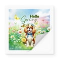 thumbnail image 2 of Cavalier King Charles Spaniel Hello Spring Time Flower Floral Nature Vinyl Sticker Dog Lover Gifts Waterproof Decal Art Decor - 02031, 2 of 5