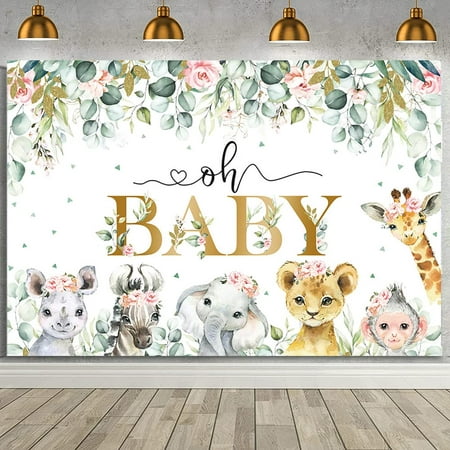 Image of AIBIIN Safari Baby Shower Backdrop Safari Baby Sho