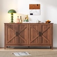 thumbnail image 2 of Freestanding Storage Cabinet with 4 Doors & 4 Open Shelves, Entryway Floor Sideboard for Living Room, Bedroom, Office, Durable Particle Board Design, Easy Assembly & Maintenance, 2 of 9