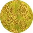 thumbnail image 1 of Ahgly Company Indoor Round Abstract Yellow Modern Area Rugs, 3' Round, 1 of 4