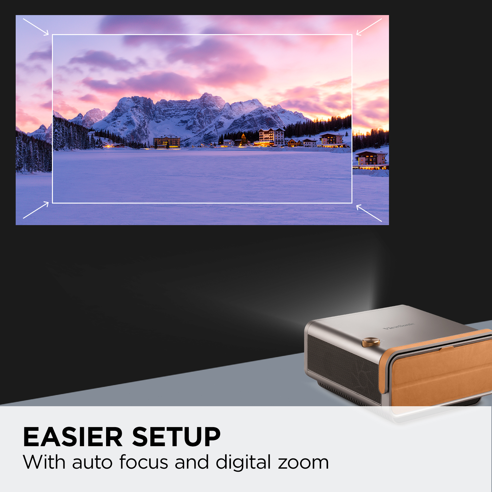ViewSonic X11-4K True 4K UHD Short Throw LED Projector with H/V Keystone, Corner Adjustments, WiFi, USB C Connectivity, Cinematic SuperColor for Smart Home Theater - image 3 of 8