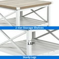 thumbnail image 5 of Uforic Farmhouse Coffee Table Square Wood Center Table with Storage for Living Room, Gray Wash, 5 of 8