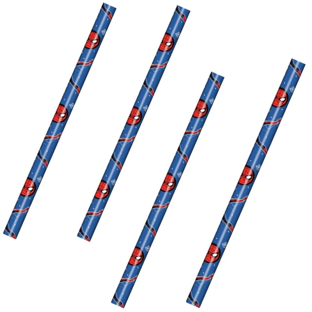 Spiderman gift wrapping paper, 25 sq ft., bundle of 4 - Walmart.com