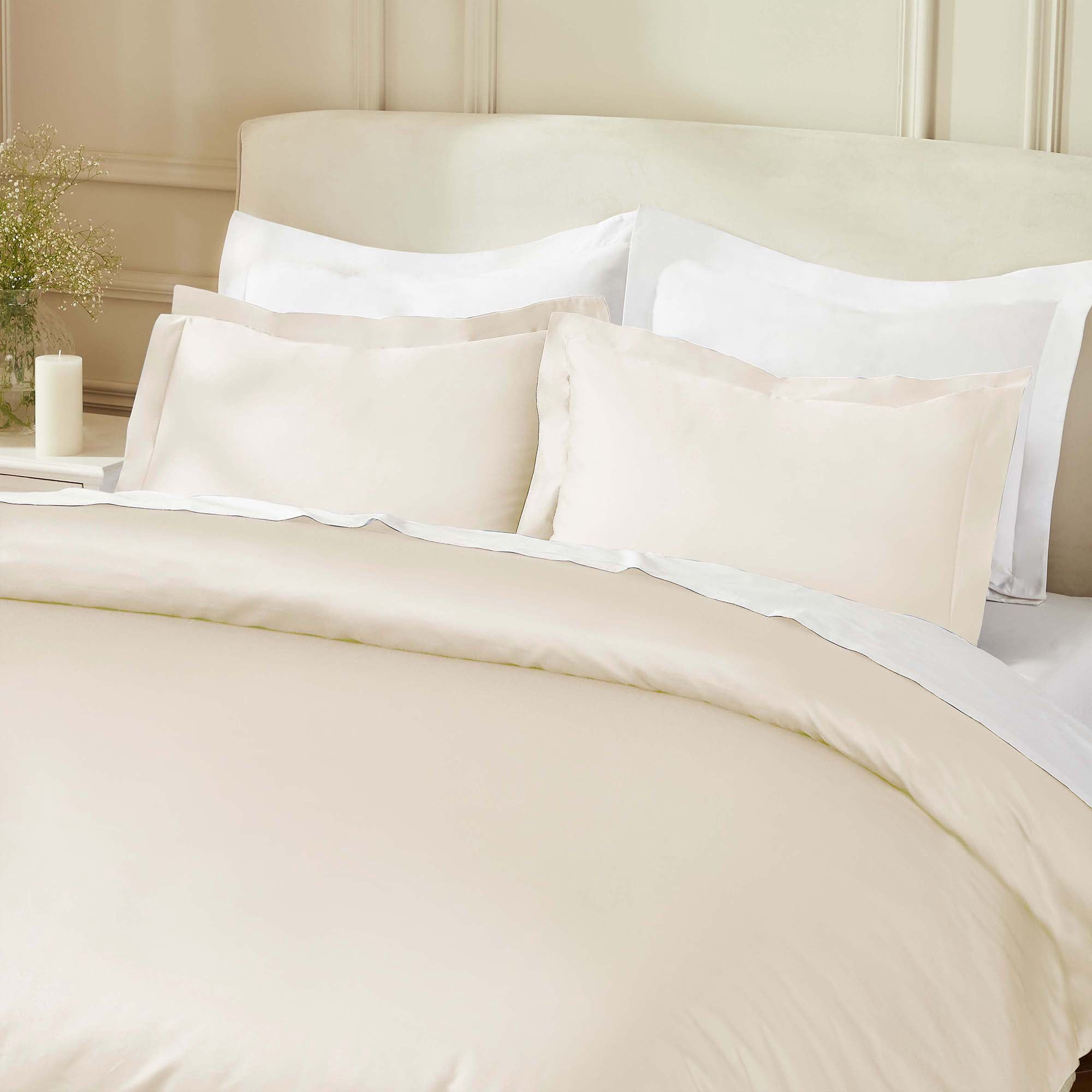 Superior Egyptian Cotton 850 Thread Count Duvet Cover Set, Full/Queen, Ivory